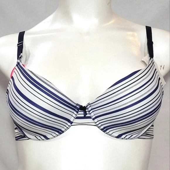 36D Maidenform 7959 One Fabulous Fit T-Shirt UW Bra Blue Stripe NWT - Picture 1 of 3
